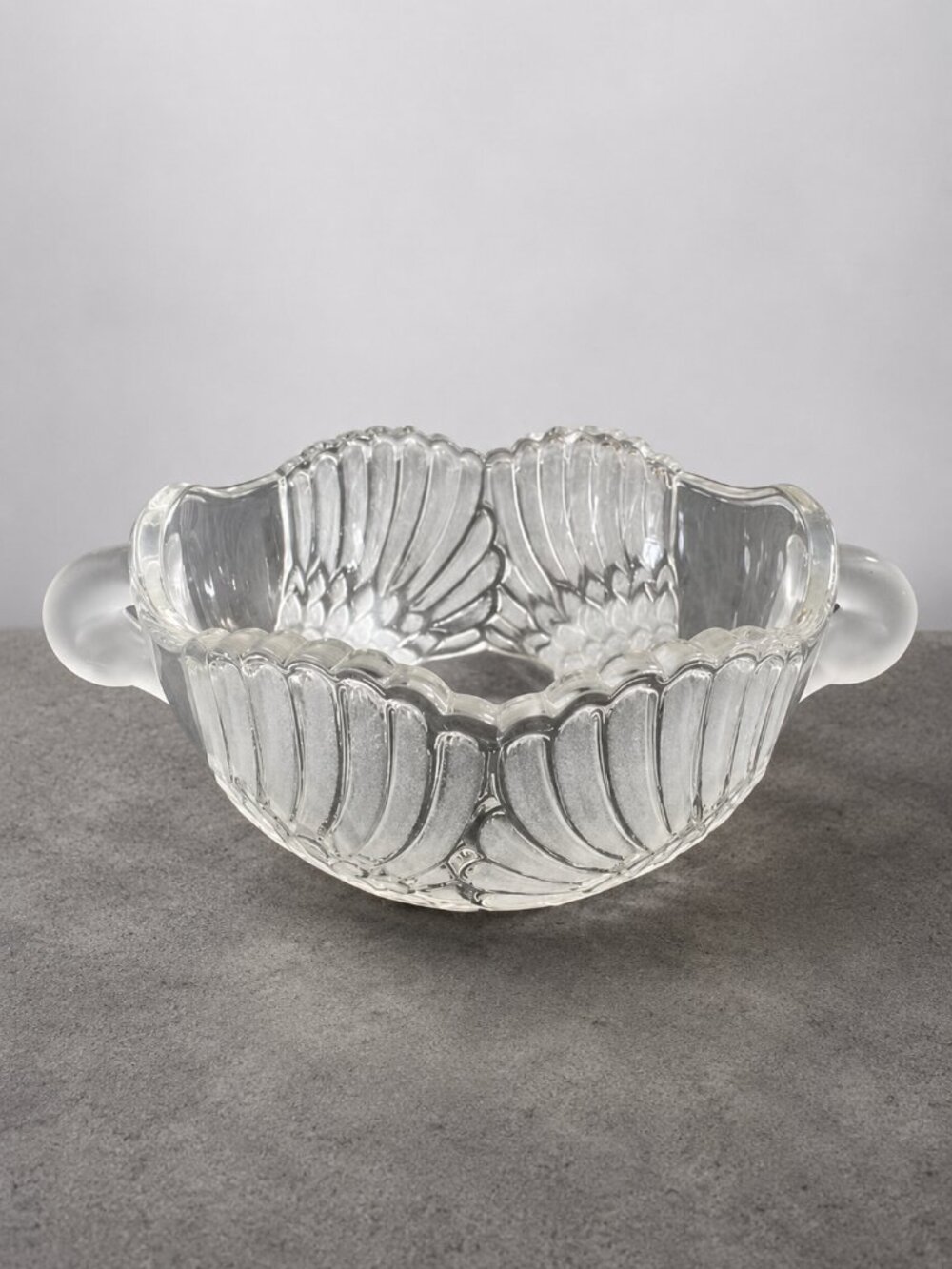 Vintage Mikasa Walther Crystal Swan Bowl West Germany 4"H x 7.5"W Frosted